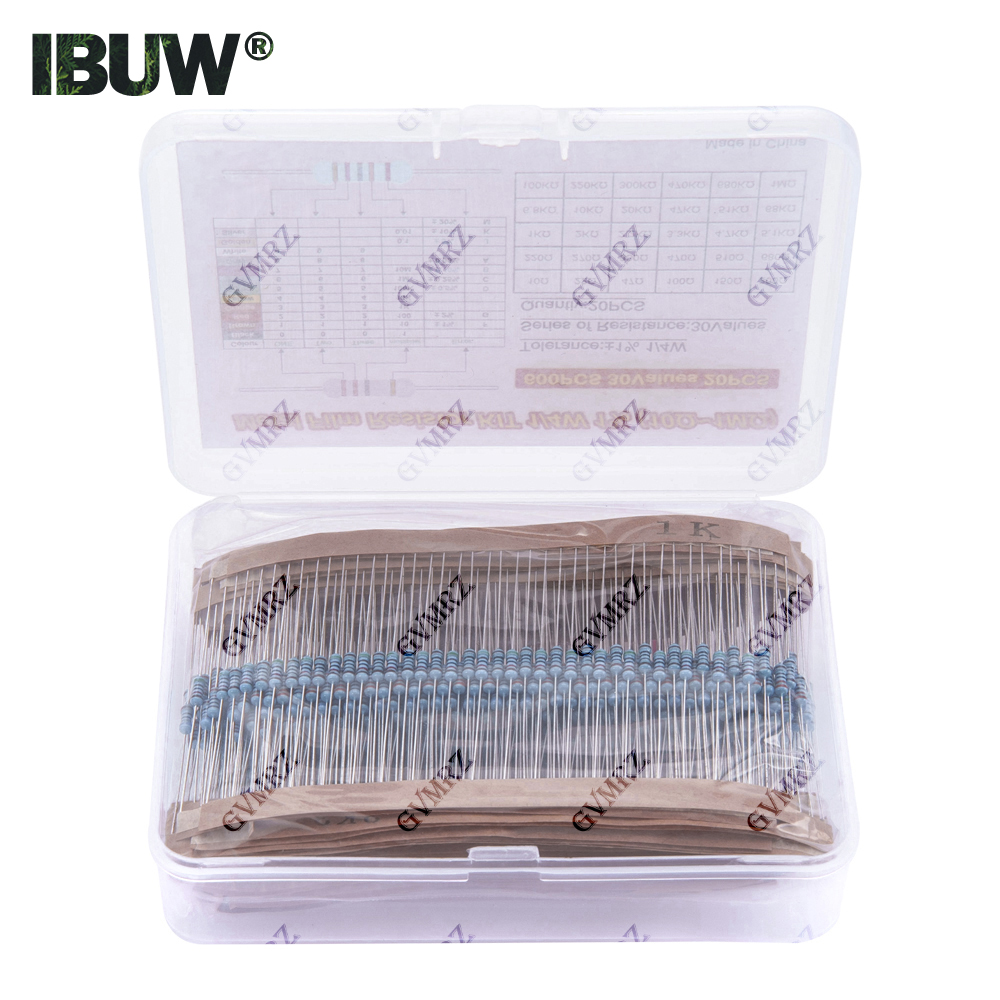Diy Electronics Project Kit - 600PCS 30Values 1/4W Metal Film Resistor