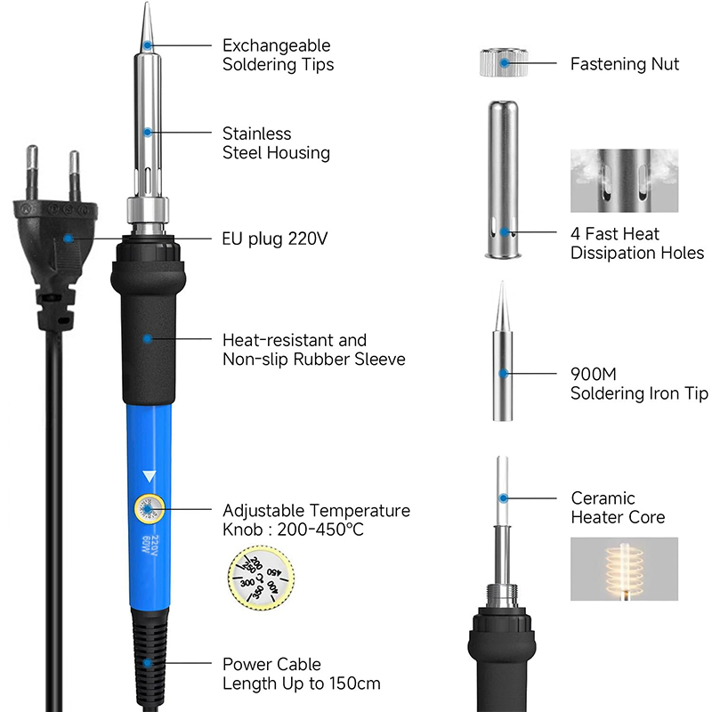 Adjustable Temp 220V 60W Elect - Diy Electronics Tools 评论和价格