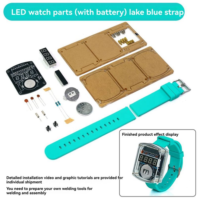 2X DIY Watch LED Watch Electro - Diy Electronics Project Kit 评论和价格