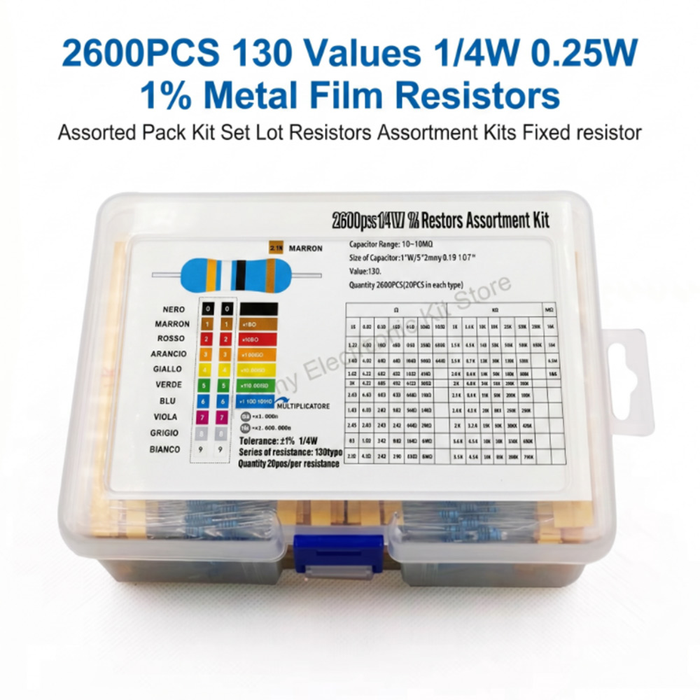 2600pcs Metal Film Resistors A - Diy Electronics Project Kit 评论和价格