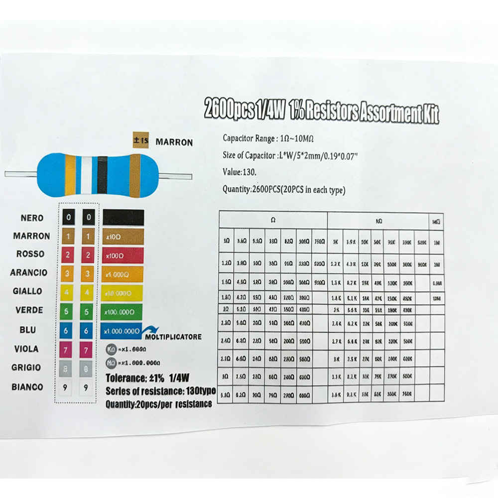 2600pcs Metal Film Resistors A - Diy Electronics Project Kit 评论和价格