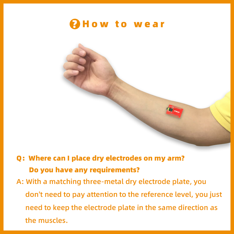 Biosensor EMG Biometrics Dry E - Diy Wearable Electronics 评论和价格
