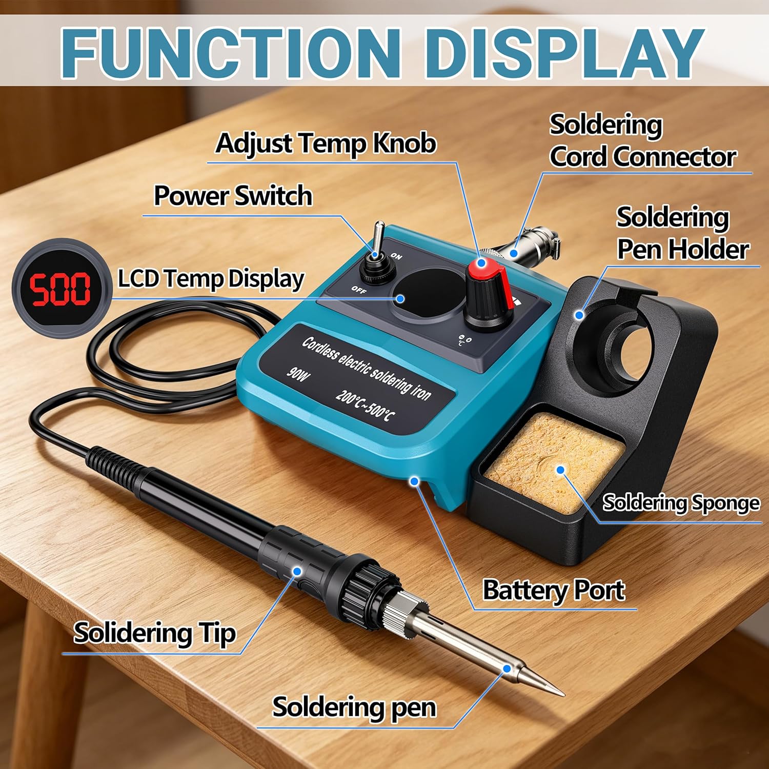 90W LED Digital Cordless Solde - Diy Electronics Tools 评论和价格